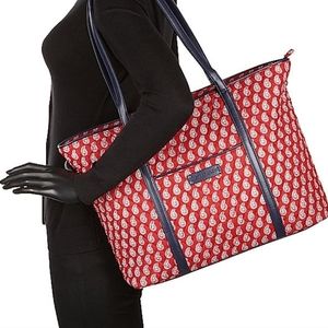 Vera Bradley Trimmed Vera Laptop Tote-Retired Prints